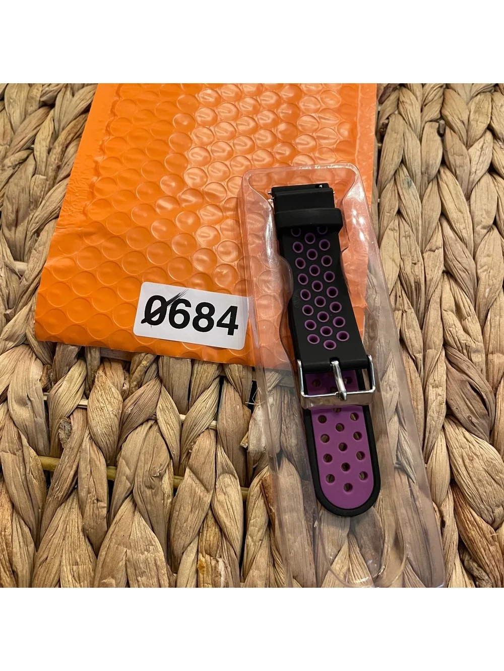✅ 22mm Sport Silicone Watch Band Strap Black Purple Perforated Breathable